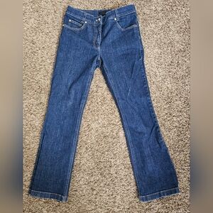 Escada Women Straight Jeans Dark Blue Mid Rise Button Sz 36 Pants Short Turkey